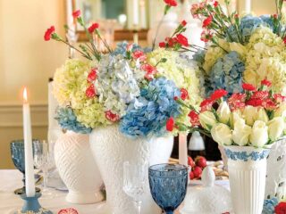 4th of July tablescape red white and blue